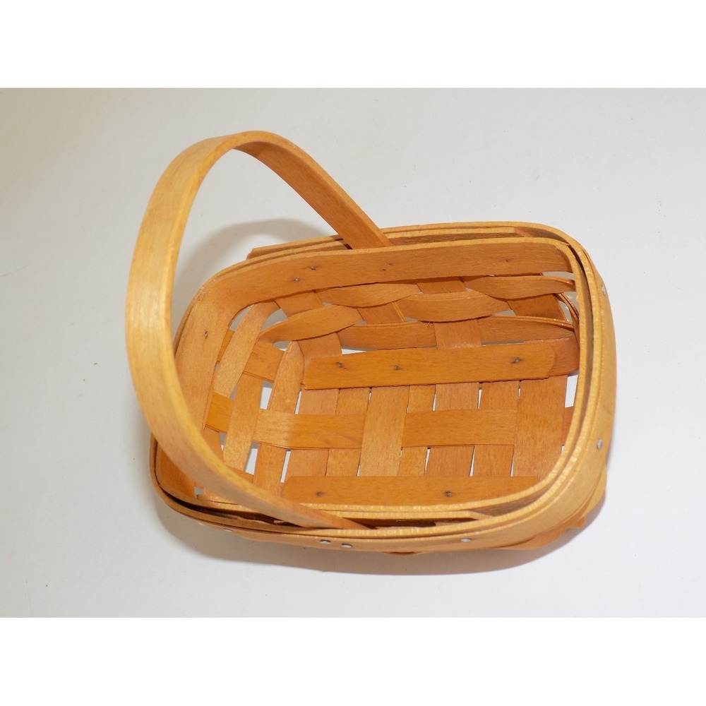 Parsley Booking Basket w/ Plaid Liner Protector & Card 2000 Longaberger Vintage - Picture 12 of 16
